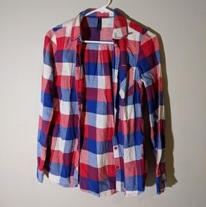 Red, White, + Blue plaid shirt flannel